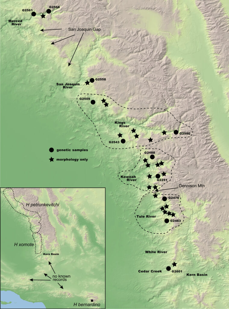 Areal map of San Joaquin Gap and Kern Basin