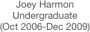 Joey Harmon
Undergraduate
(Oct 2006-Dec 2009)
