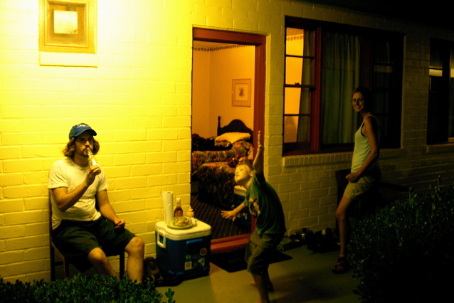 cookin' hotdogs at the motel