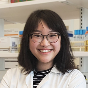 Closeup of Tiffany Luong in lab.